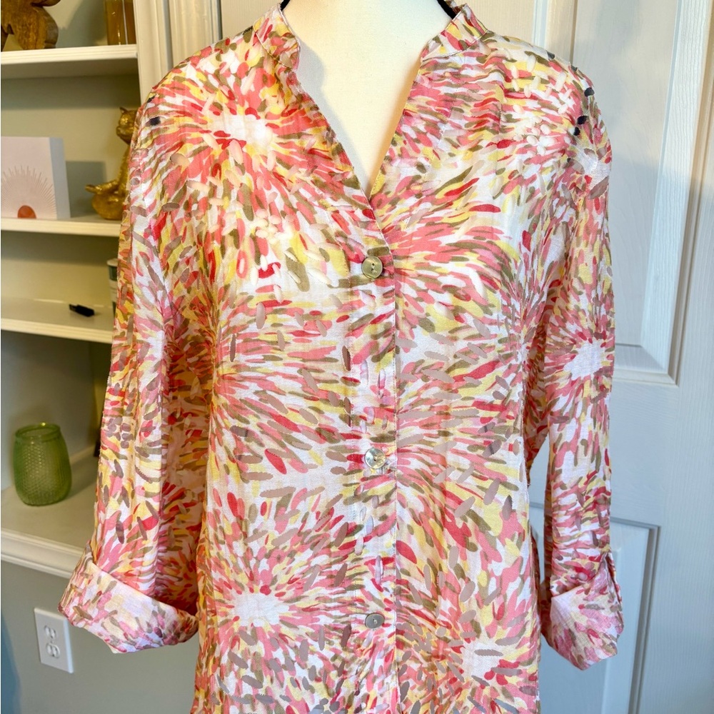 Ruby Rd Women's Multicolor Button-Up Top